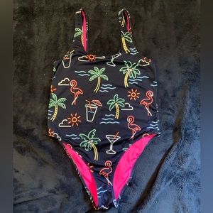 Chubbies neon lights one piece swim suit